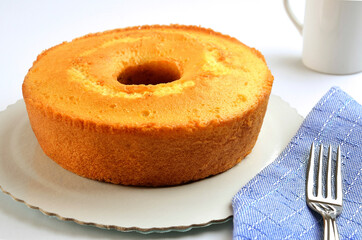 homemade natural orange cake served on the table