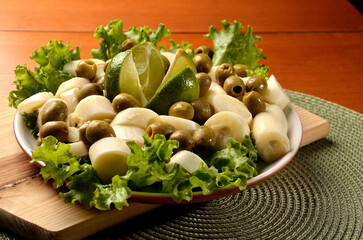 portion of palm heart slices