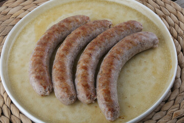pork sausage with haricot beans as typical catalan spanish food