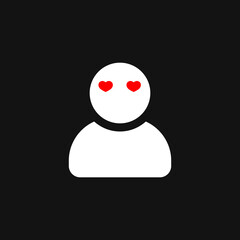 Avatar icon, flat graphic design template, person sign, Valentines Day, vector