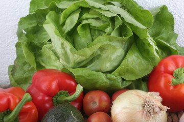 assortement group of raw vegetables as vegan food for detox
