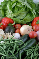 assortement group of raw vegetables as vegan food for detox