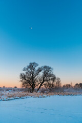 winter landscape with frozen river