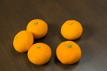 tangerine on the table
