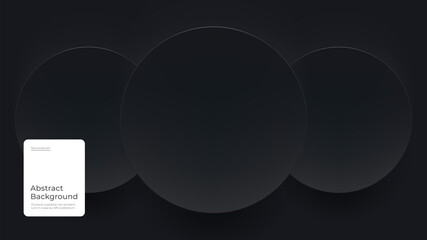 Abstract background illustration in dark neomorphism style. Minimal wallpaper, backdrop. Eps10 vector.