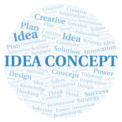Idea Concept typography word cloud create with the text only.