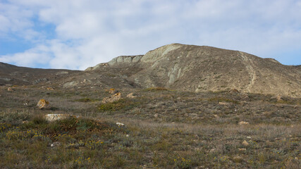 The Crimean Mountains near Feodosia and Ordzhonikidze, the Black Sea, Eastern Crimea.