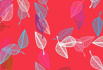 Light Blue, Red vector doodle texture.