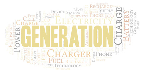 Obraz premium Generation typography word cloud create with the text only.