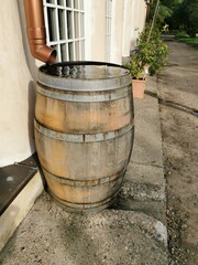 old wooden barrel