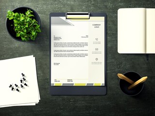 Professional letterhead design in minimalist style