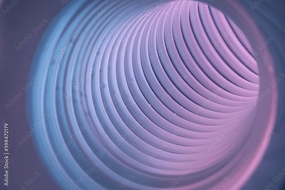 Poster Beautiful round abstract gray tunnel with color light on a background pattern textured ford design.