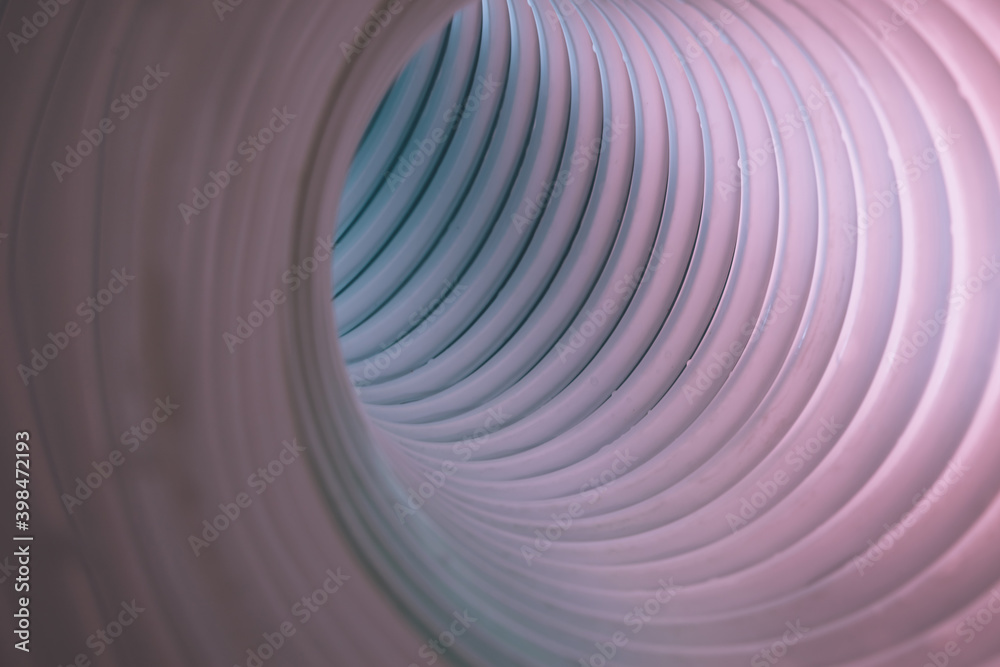 Poster Beautiful round abstract gray tunnel with color light on a background pattern textured ford design.