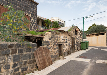 Fototapeta na wymiar Architecture in the national Adyghe style in the Muslim Circassian - Adyghe village Kfar Kama, located near the Nazareth in the Galilee, in northern Israel