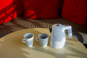 Tea and kettle outdoor