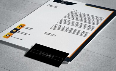 Professional letterhead template in minimalist design 
