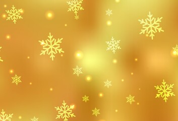 Dark Yellow vector backdrop in holiday style.