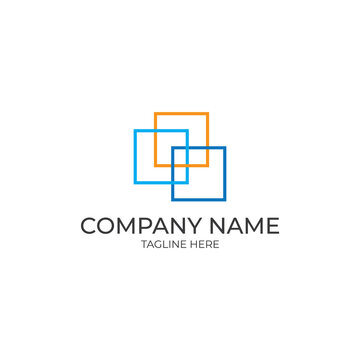 Rectangle logo design vector template stock image illustration