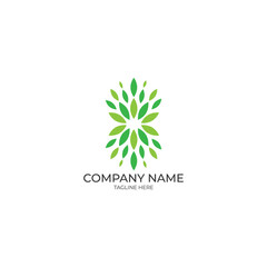 abstract nature logo design vector template stock image 