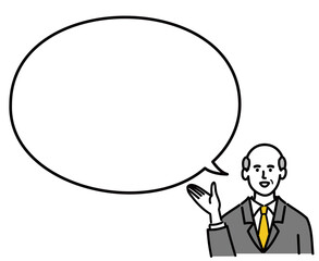 男性　シニア　スーツ　ベクター　ポップ　提案　空欄
