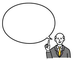 男性　シニア　スーツ　ベクター　ポップ　提案　空欄
