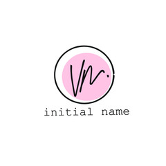VN initial handwriting monogram name