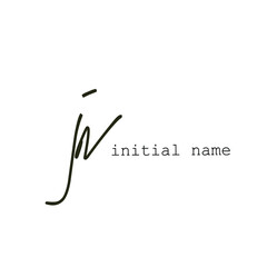 JN initial handwriting monogram name