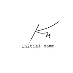 KN initial handwriting monogram name