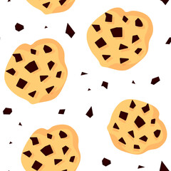 Vector Illustration. Seamless pattern with cracker with chocolates