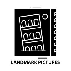 landmark pictures icon, black vector sign with editable strokes, concept illustration