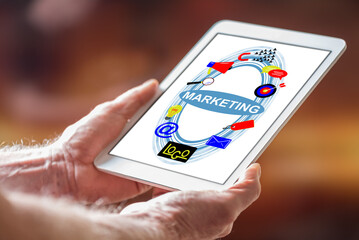 Marketing concept on a tablet