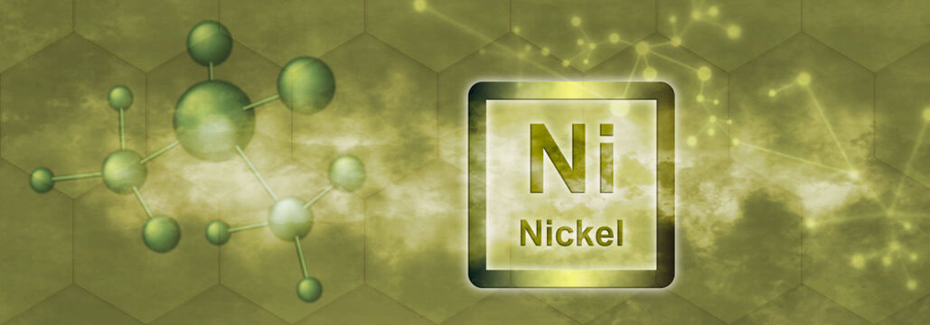 Ni symbol. Nickel chemical element