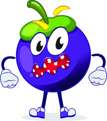 ugly looking mango Steen character standing silent