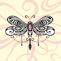 Silhouette icon of a Dragonfly insect 