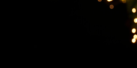 Blurry bokeh lights on black background