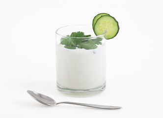 Kefir cocktail with cucumber