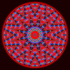 Decorative geometric mandala - star with 3d effect in a bright colors