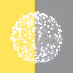 Abstract background salute with the color of the year 2021 yellow and gray. High quality photo