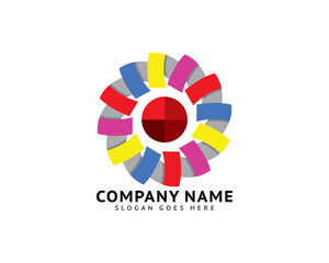 Fototapeta premium Vector abstract origami illustration icon logo template