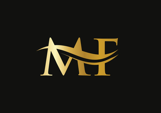 M F MF Beauty vector initial logo, handwriting logo of initial signature,  wedding, fashion, jewerly, boutique, floral and botanical with creative  template for any company or business. - Stock Image - Everypixel