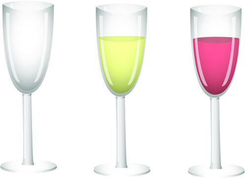 glasses with wine. vector illustration