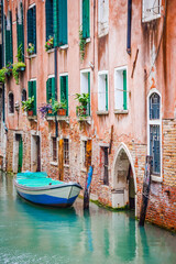 Obraz na płótnie Canvas Ancient houses in the channels of Venice, Venetian, Italy