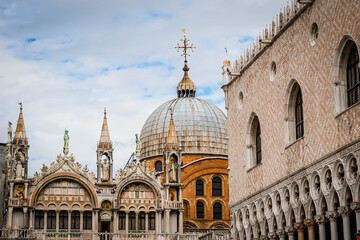 Fototapeta na wymiar The dome of San Marco in Venice, Venetian, Italy