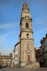 Fototapeta na wymiar Dos Clerigos Church, Bell tower, Porto, Portugal, Unesco World Heritage Site