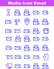 Media Icon Email Flat Style for any purposes website mobile app presentation