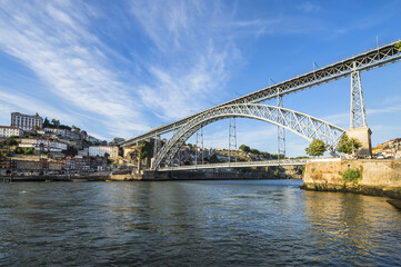 Fototapeta na wymiar Ponte Dom Luis I Bridge over the Douro river, Porto, Portugal, Unesco World Heritage Site