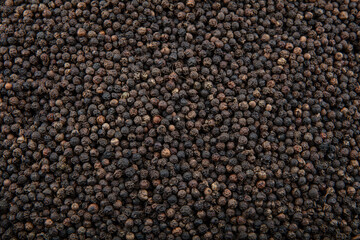 milled black pepper ,Black peppercorns and Black pepper Powder. the textures background of black...