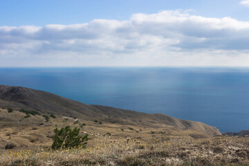 The Crimean Mountains near Feodosia and Ordzhonikidze, the Black Sea, Eastern Crimea.