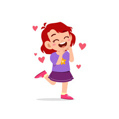 cute little kid girl feeling loved expression gesture