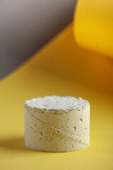 Empty podium for your product on the background of new Pantone colors. Illuminating and ultimate gray. Copy space.